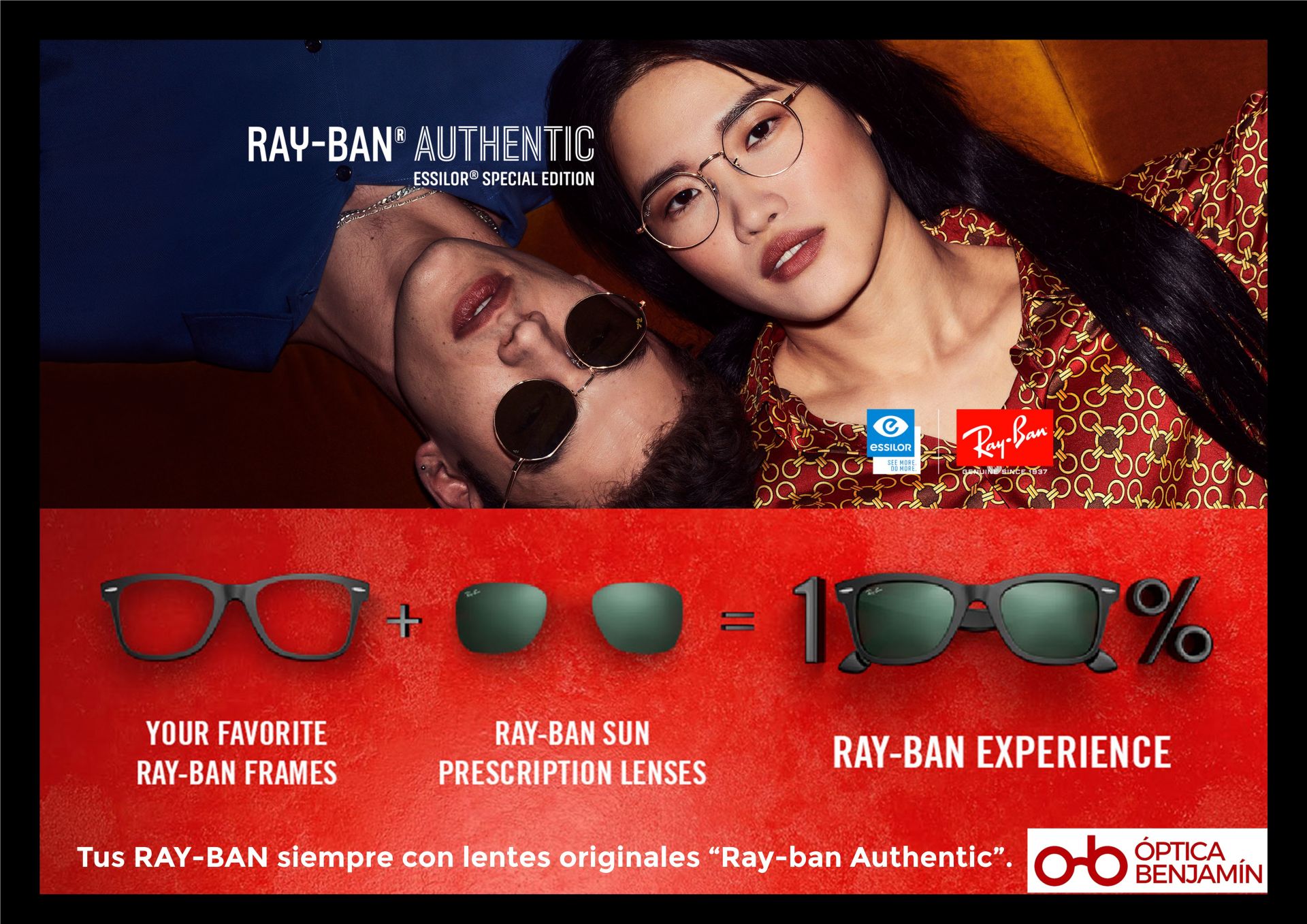 Tus Rayban, siempre con lentes originales AUTHENTIC